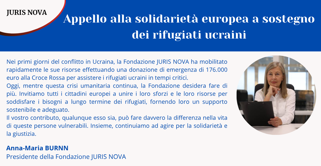 La Fundación JURIS NOVA apoya a los refugiados ucranianos con una donación solidaria de 176.000 euros